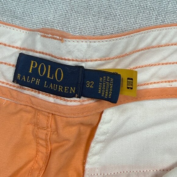 Polo Ralph Lauren Cargo Shorts Flat Front Orange Cotton Pockets Size 32 - Picture 9 of 12